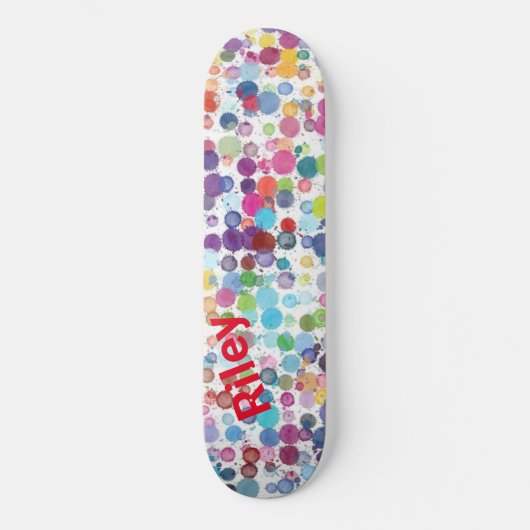 Artistieke schilderpluis kleurig persoonlijk skateboard (Voorkant)