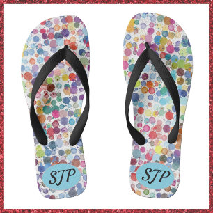 Artistieke schilderpluis kleurig teenslippers