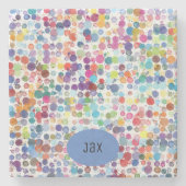 Artistieke schildersplatter kleurig stenen onderzetter (Voorkant)