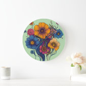 Artistieke set van prachtige bloemen grote klok (Huis)