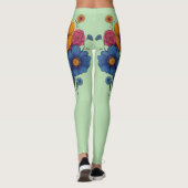 Artistieke set van prachtige bloemen leggings (Achterkant)