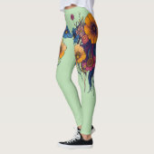 Artistieke set van prachtige bloemen leggings (Links)
