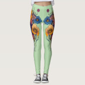 Artistieke set van prachtige bloemen leggings (Voorkant)
