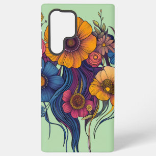 Artistieke set van prachtige bloemen samsung galaxy hoesje