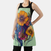 Artistieke set van prachtige bloemen schort (Insitu)