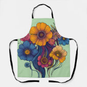 Artistieke set van prachtige bloemen schort (Voorkant)