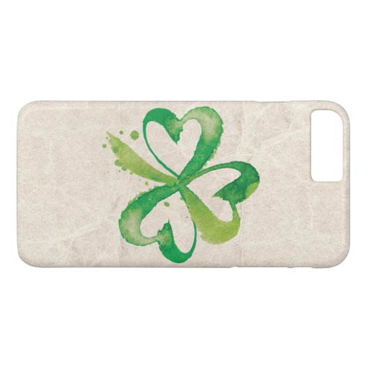 Artistieke Shamrock-penseelstreken Case-Mate iPhone Case (Achterkant (Horizontaal))