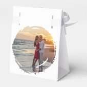 Artistieke silhouet bestemming bruiloft moderne ku bedankdoosjes (Achterkant)