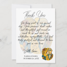 Artistieke silhouet bestemming bruiloft moderne ku bedankkaart