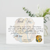 Artistieke silhouet bestemming bruiloft moderne ku bedankkaart (Staand voorkant)