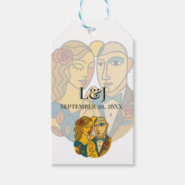 Artistieke silhouet bestemming bruiloft moderne ku cadeaulabel