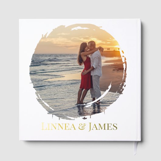 Artistieke silhouet bestemming bruiloft moderne ku gastenboek (Achterkant)