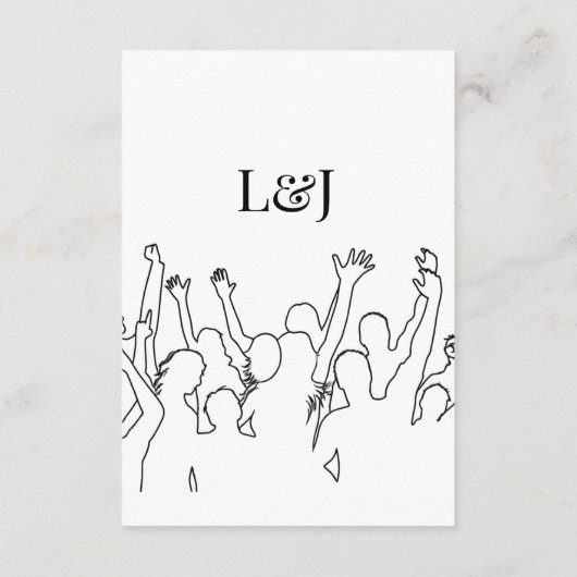 Artistieke silhouet bestemming bruiloft moderne ku informatiekaartje (Achterkant)