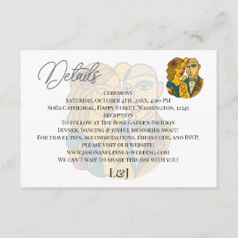 Artistieke silhouet bestemming bruiloft moderne ku informatiekaartje