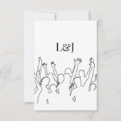 Artistieke silhouet bestemming bruiloft moderne ku RSVP kaartje (Achterkant)