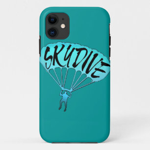 Artistieke skydive fanatiek blauw fade iphone 5 ho 11 hoesje