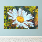Artistieke Sluiting van een Marguerite Daisy Flowe Canvas Afdruk (Insitu (Houten vloer))