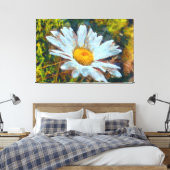 Artistieke Sluiting van een Marguerite Daisy Flowe Canvas Afdruk (Insitu (Slaapkamer))