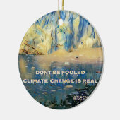 Artistieke smeltmachine: "Klimaatverandering is ec Keramisch Ornament (Links)