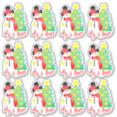 Artistieke Sneeuwman thema Sticker (Voorkant)