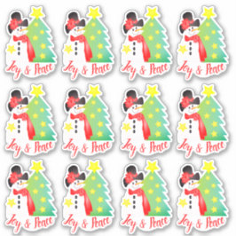 Artistieke Sneeuwman thema Sticker