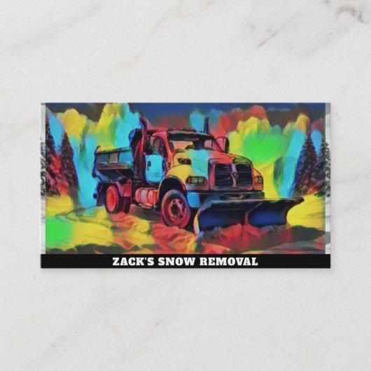 *~* Artistieke Sneeuwverwijdering Sneeuwploegvrach Visitekaartje (Voorkant)