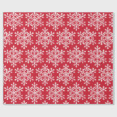 Artistieke sneeuwvlok kleur, leesbaar rood kerstfe cadeaupapier (Vlak)