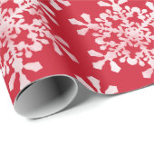 Artistieke sneeuwvlok kleur, leesbaar rood kerstfe cadeaupapier (Rol Hoek)