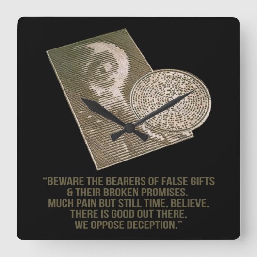 Artistieke snijcirkel vierkante klok (Voorkant)