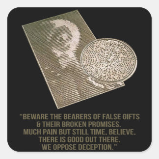 Artistieke snijcirkel vierkante sticker