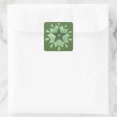 Artistieke snijcirkel vierkante sticker (Tas)