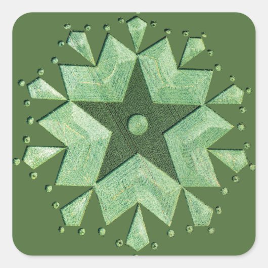 Artistieke snijcirkel vierkante sticker (Voorkant)