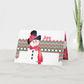 Artistieke Snowman Designer Folkholidaart Feestdagen Kaart (Achterkant)