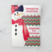 Artistieke Snowman Designer Folkholidaart Feestdagen Kaart (Binnen)