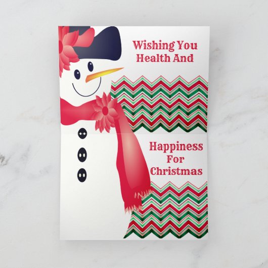 Artistieke Snowman Designer Folkholidaart Feestdagen Kaart (Binnen)