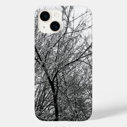 Artistieke Snowy Tree Branches B & W Fotografie Case-Mate iPhone Case (Achterkant)