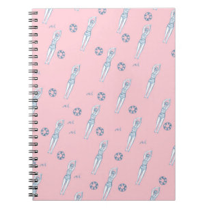 Artistieke snychro-zwemmers roze  notitieboek