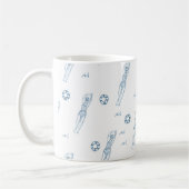 Artistieke snychro-zwemteam meisjes blauw patroon koffiemok (Links)