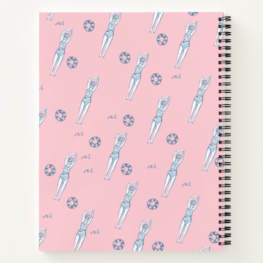 Artistieke snychro-zwemzwemmers Roze Notitieboek (Achterkant)