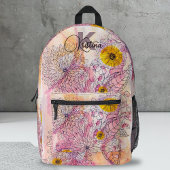 Artistieke Soft Gradient Waterverf Ink Line Art Bedrukte Rugzak