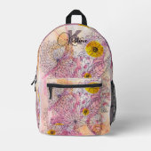 Artistieke Soft Gradient Waterverf Ink Line Art Bedrukte Rugzak (Voorkant)