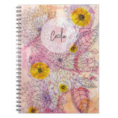 Artistieke Soft Waterverf Gradient Line Art Diary Notitieboek (Voorkant)