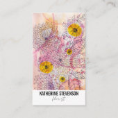 Artistieke Soft Waterverf Gradient Line Art Floris Visitekaartje (Voorkant)