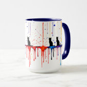 Artistieke Splatter Cat Mok (Voorkant rechts)