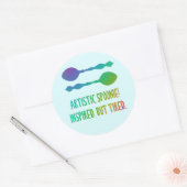 Artistieke Spoonie! Geïnspireerd, maar gespannen.  Ronde Sticker (Envelop)