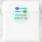 Artistieke Spoonie! Geïnspireerd, maar gespannen.  Ronde Sticker (Tas)