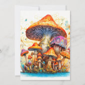 Artistieke Sprouting Mushrooms Art Verjaardagsfees Kaart (Achterkant)