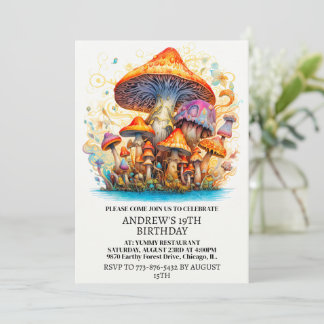 Artistieke Sprouting Mushrooms Art Verjaardagsfees Kaart
