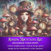 Artistieke Steampunk Waterverf Alice Decoupage Tissuepapier