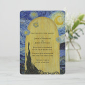 Artistieke Sterrennacht bruiloft Kaart (Staand voorkant)